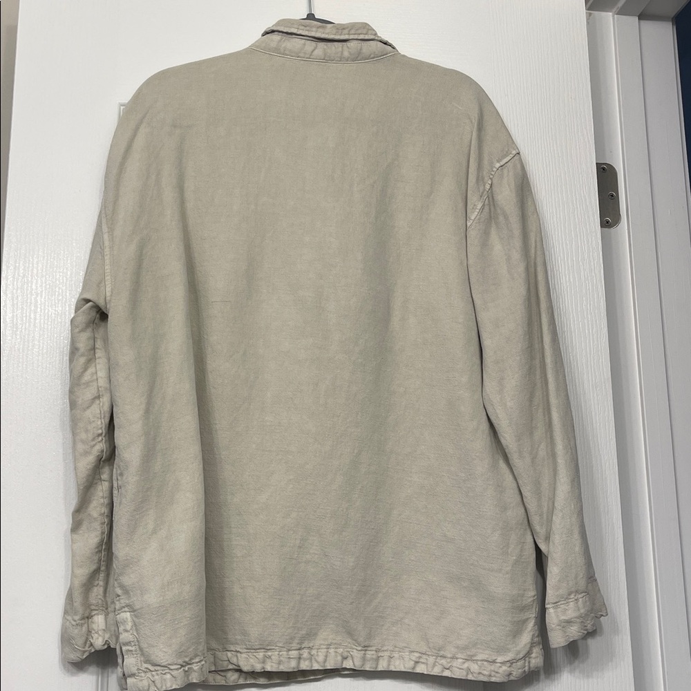 Lagenlook linen blend long-sleeved oversized pullover large Nicole Miller - Picture 4 of 6